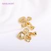 18K Gold Plated Pearl Clasps Fastener DIY Jewelry Accessories Inlaid Zircon Pearl Clasps Connectors For Necklace Making Findings