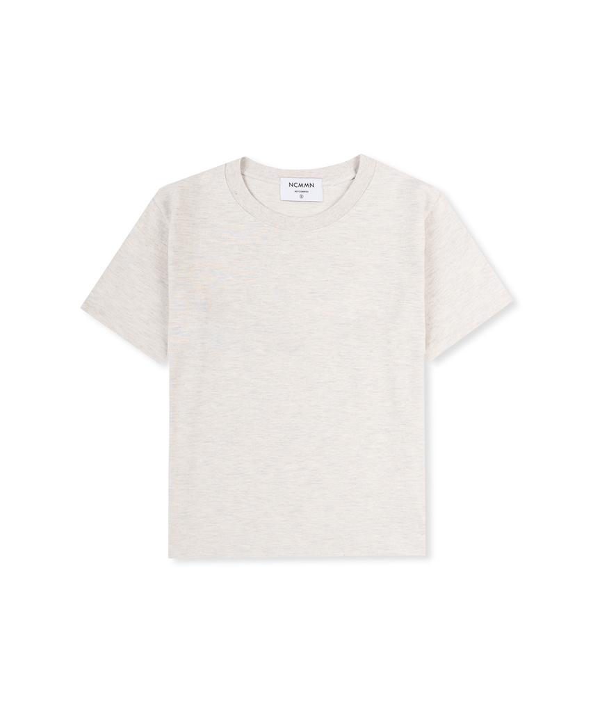 NOYCOMMON Semi-Crop Oversized Short Sleeve T-Shirt Oatmeal