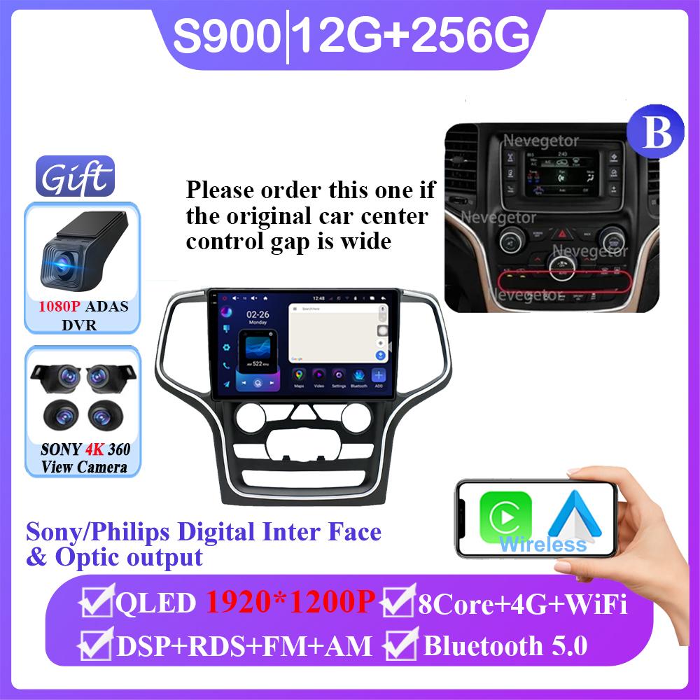 Android 14 For Jeep Grand Cherokee WK2 2014- 2022 Car Radio Multimedia GPS Navi Stereo BT Auto Carplay NO 2din DVD QLED Screen