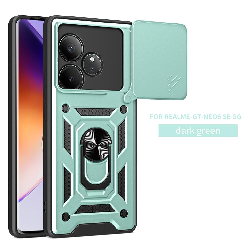 For Realme GT 6 Case Realme GT 6T Cover Realme GT Neo 6 se Magnetic Ring Holder Armor Phone Case Slide Camera Protect Back Cover