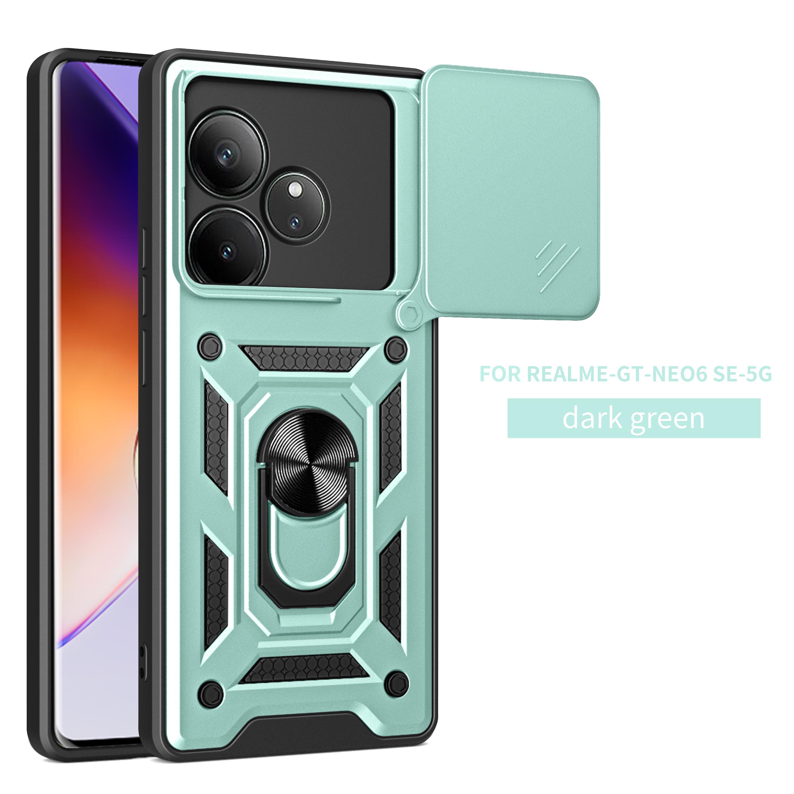 

Чехол для Realme GT 6 Чехол-обложка для Realme GT 6T Чехол для Realme GT Neo 6 se Магнитное кольцо-держатель Бронированный чехол для телефона Защитная задняя крышка со шторкой для камеры realme GT 6
