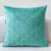 Quality Velvet Scallop Design Embossed Cushion Cover 45x45cm Minimalist Solid Color Sofa Decorative Pillowcase Comfortable Feel