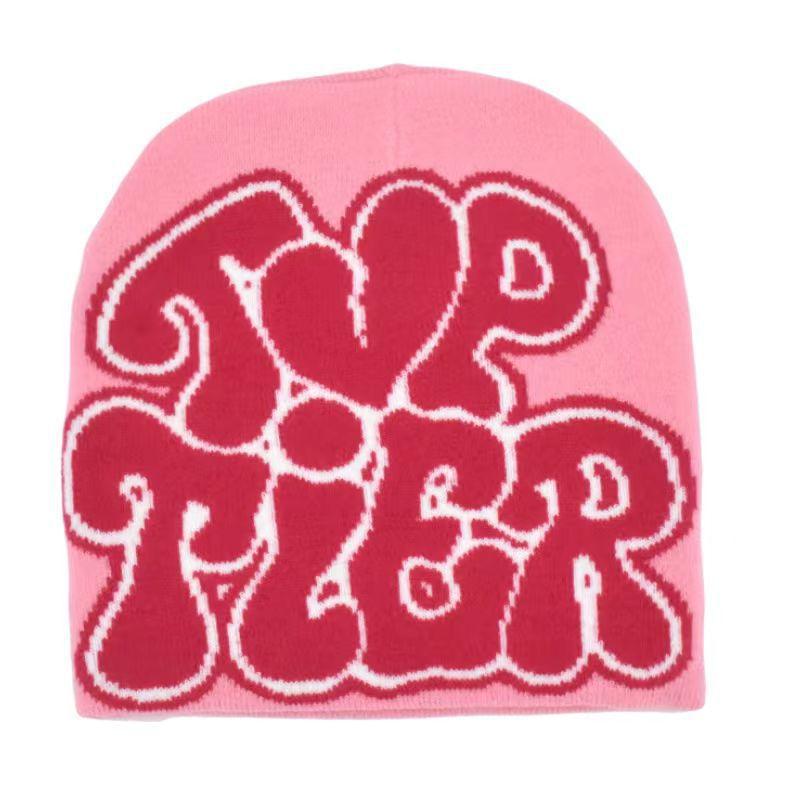New Y2K Jacquard Letter Bean Hat Winter Cold Protection and Warmth Knitted Knitted Cold Hat for Men and Women