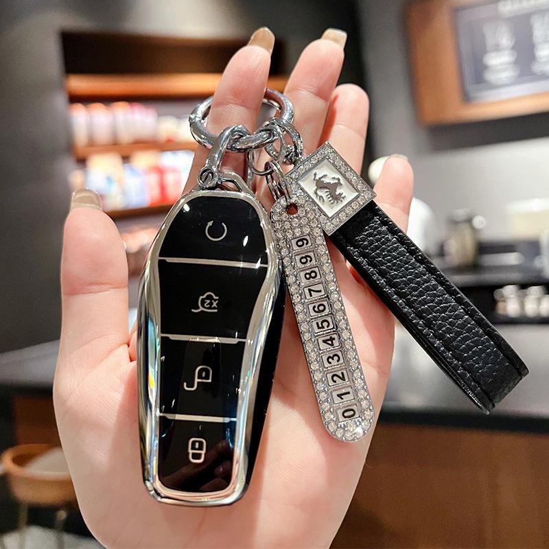 BYD Key Cover - Compatible with Dolphin, Han, Song, Qin, Yuan Plus DMI, Song Pro Max, Speed, Sharp, Han EV, Destroyer 05.