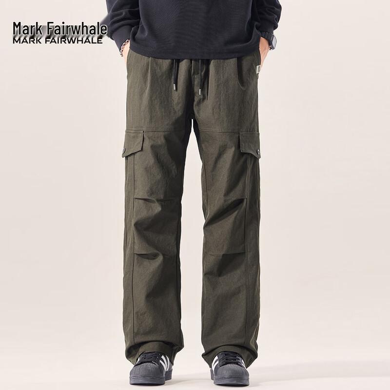 Mark Fairwhale Men's Multi-Pocket Workwear Straight-Leg Casual Pants