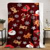 Christmas Pattern with Santa and Reindeer Patterned Flannel Blanket Perfect for the Bedroom Living Room, Sofa, or a Little Nap