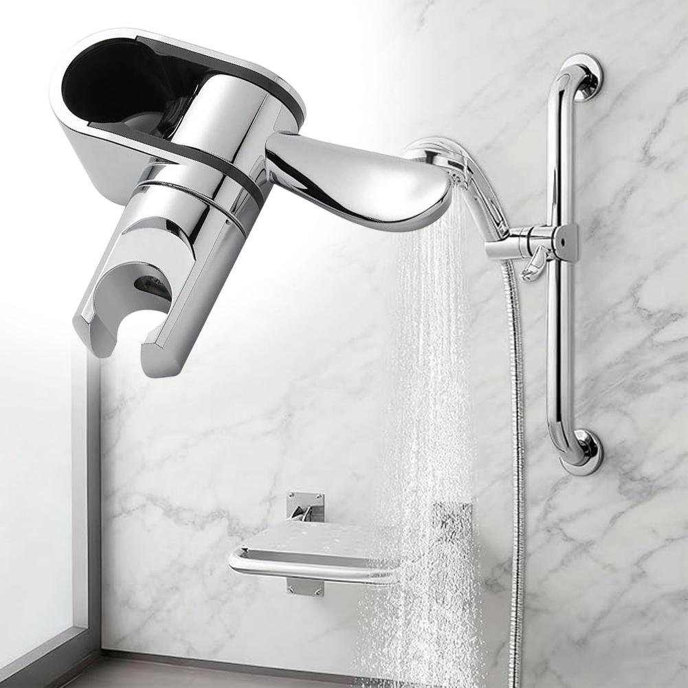 For Shower Rail No-drill Mount 360 Shower Holder Bathroom Safety Length 138 Mm Shower Holder For Seniors Shower Head Holder