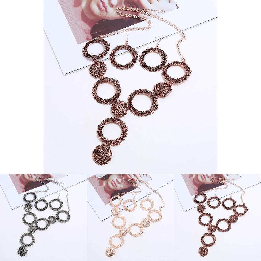 Retro Legierung Halskette Schmuckset mit vergoldeter Oberfläche für Kunst- und Modebegeisterte