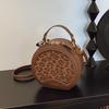 2025 Leopardenmuster Einseitig Umhänge-Crossbody: Damen Retro Runde Handtasche in Promi-Mode