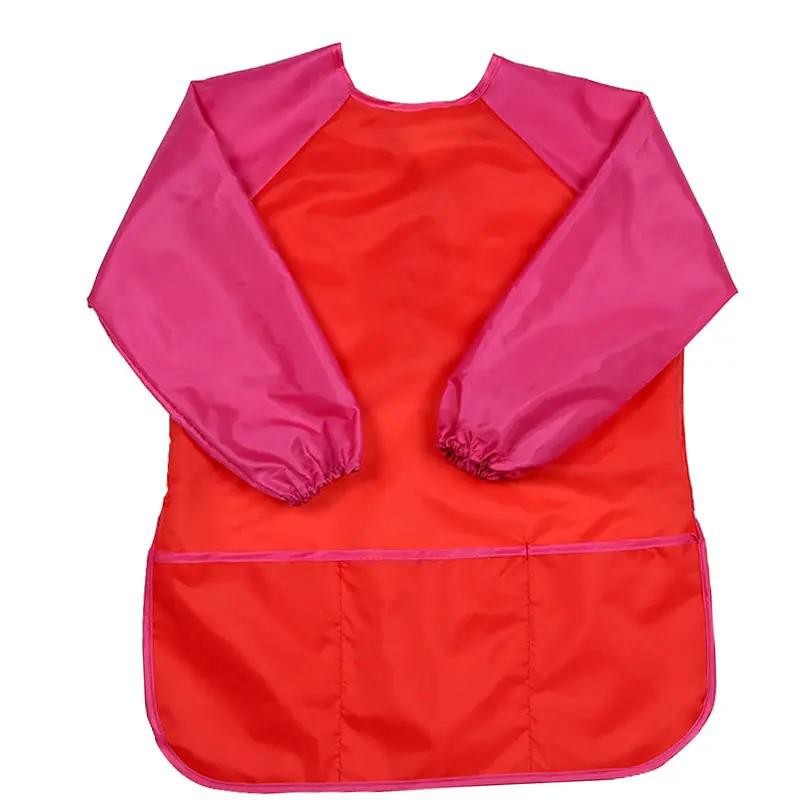 Tablier d'art à manches longues pour enfants avec poche et housse de protection pour aquarelle