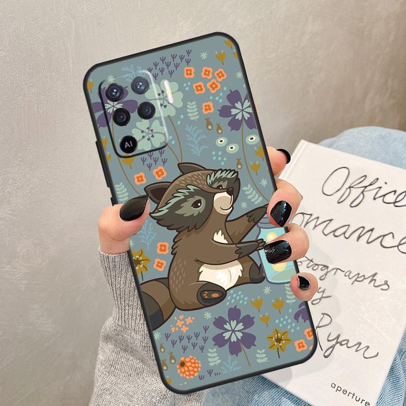 Funny little raccoon Case For Oppo A40 A60 A80 A78 A38 A18 A98 A58 A96 A76 A16 A94 A74 A54 A15 A17 A57 A77 A5 Pro