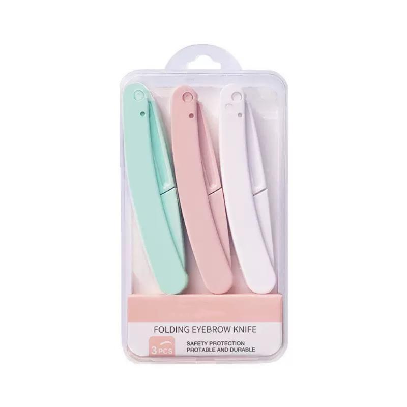 3Pcs Safe Folding Ladies Face Shaver Eyebrow Trimmer Blade Anti-Scratch Razor Makeup Tools Eyebrow Trimmer Face Razor