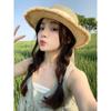 Summer Small Fresh Flat Hat Women's Seaside Vacation Visor Braided Bow Strap Sun Hat
