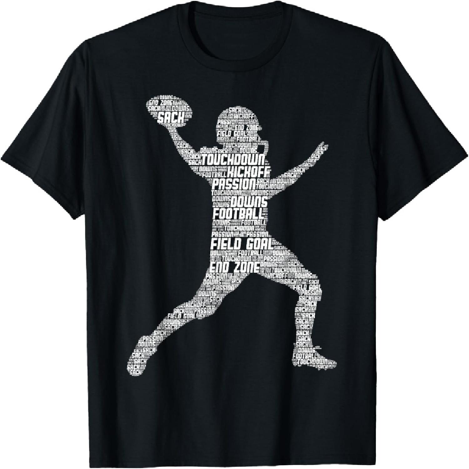 Football Player American Football Boys Kids Men T-Shirt S