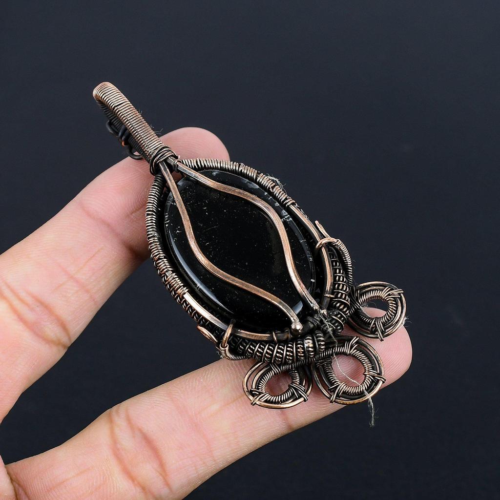 Australian Triplet Opal 999 Copper Wire Wrapped Pendant, Handmade Gemstone Jewelry Pendant Gift For Birthday
