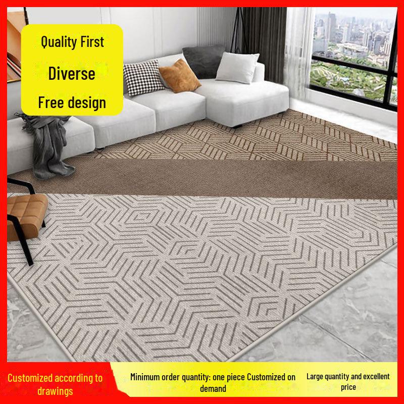 Geometric Crystal Velvet Carpet - Dirt-Resistant Floor Mat for Living Room and Coffee Table