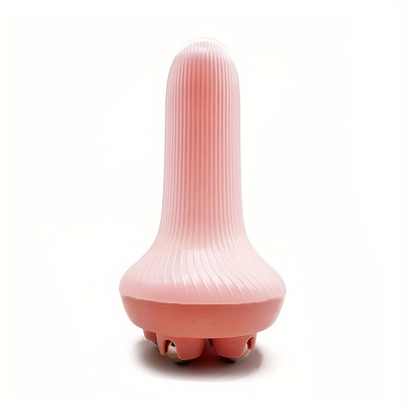Round Roller Ball Handheld Massager, soothes abdomen, legs and arm muscles with soft vibration for full body relaxation.