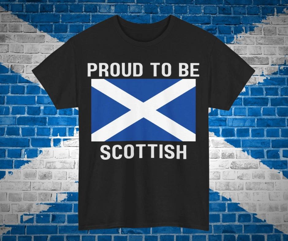 Proud to Be Scottish T-Shirt | Unisex Summer Tee, Patriotic Gift (White Text) 3XL
