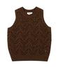 VLETI Leaf Cotton Knit Sleeveless (Brown)
