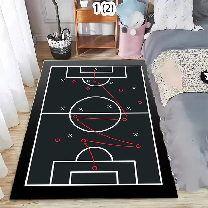 Rug Carpet Mat Non-Slip Basketball Hoop Illusion Area Rug for Living Room Entryway Kitchen Nursery Playroom Sports Home Decor