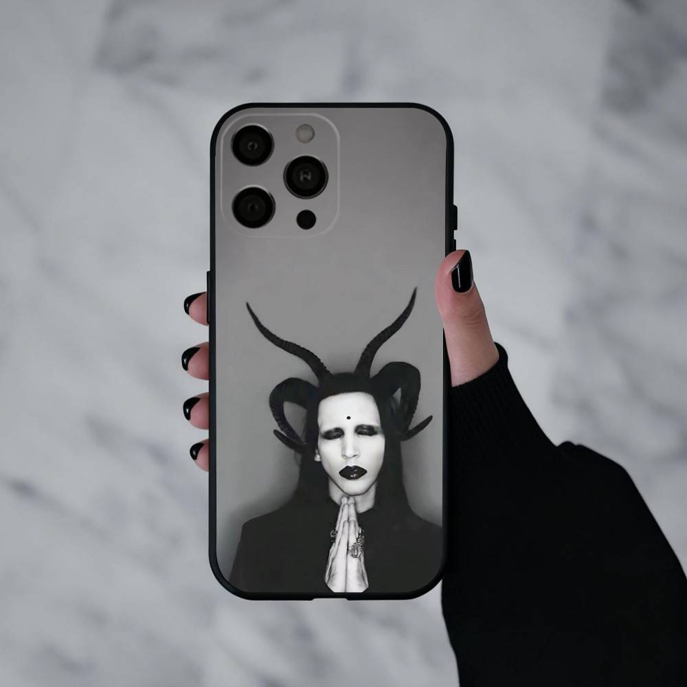 Singer M-Marilyn Manson   Phone Case For iPhone 17pro,16,15,14,13,12,11 Plus,Pro Max,XS,Soft Silicone Black Cover