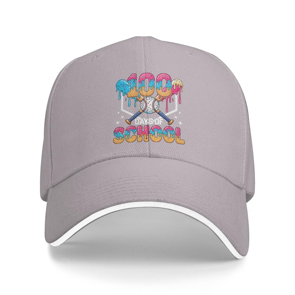 100 Days of School Baseball Boys 100th Day of School Baseball Cap Classic Women Men Hip Hop Hats Kpop Rock Snapback Cap Gift