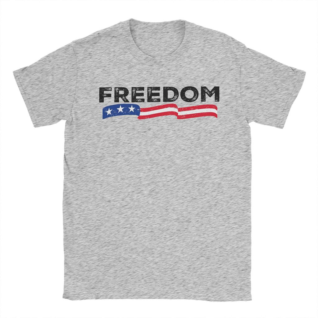 Freedom Turning Point USA T-Shirt Summer Hip Hop T-Shirts Man Pure Cotton O Neck Oversized Clothing Short-Sleeved Classic Tshirt