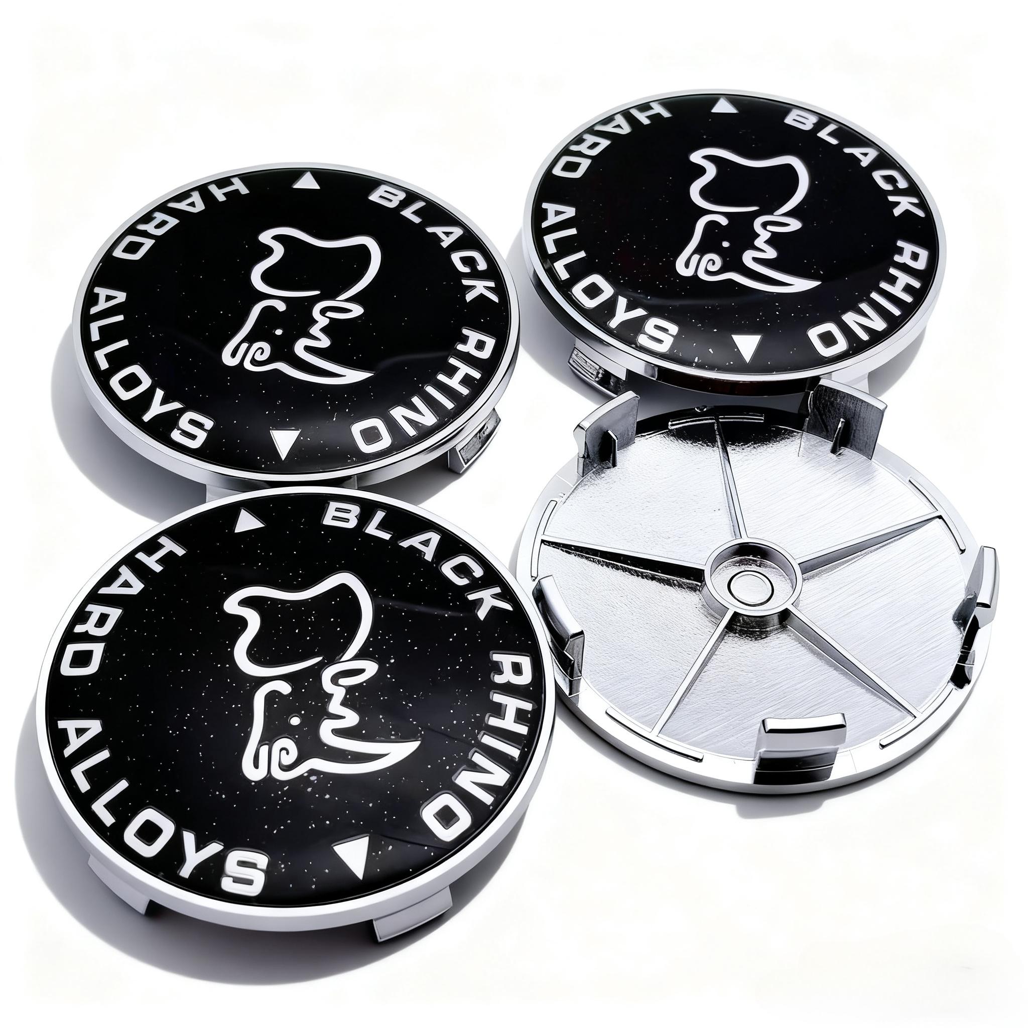 

4pcs Black Rhino Logo Emblem Badge Car Wheel Center Caps 68MM Clips 63MM Wheels Hub Cap Rim Hubcaps Dust Cover Car Accessories Black Rhino Badge&4pcs Wheel Caps