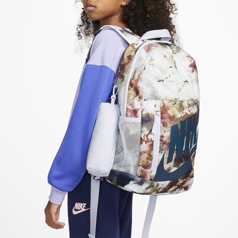 Nike Elemental Minimalist Fashion Sports Casual Logo Print Fabric Backpack Small Unisex backpack Football-Grey Vine-Blue DQ5337-085