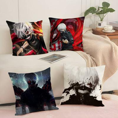 T-Tokyo Ghoul Kaneki Ken Kissenbezug Sofa Dekorativ Zuhause Doppelseitiger Druck Kurzer Plüsch Kissen Kissenbezug Weihnachtsgeschenk