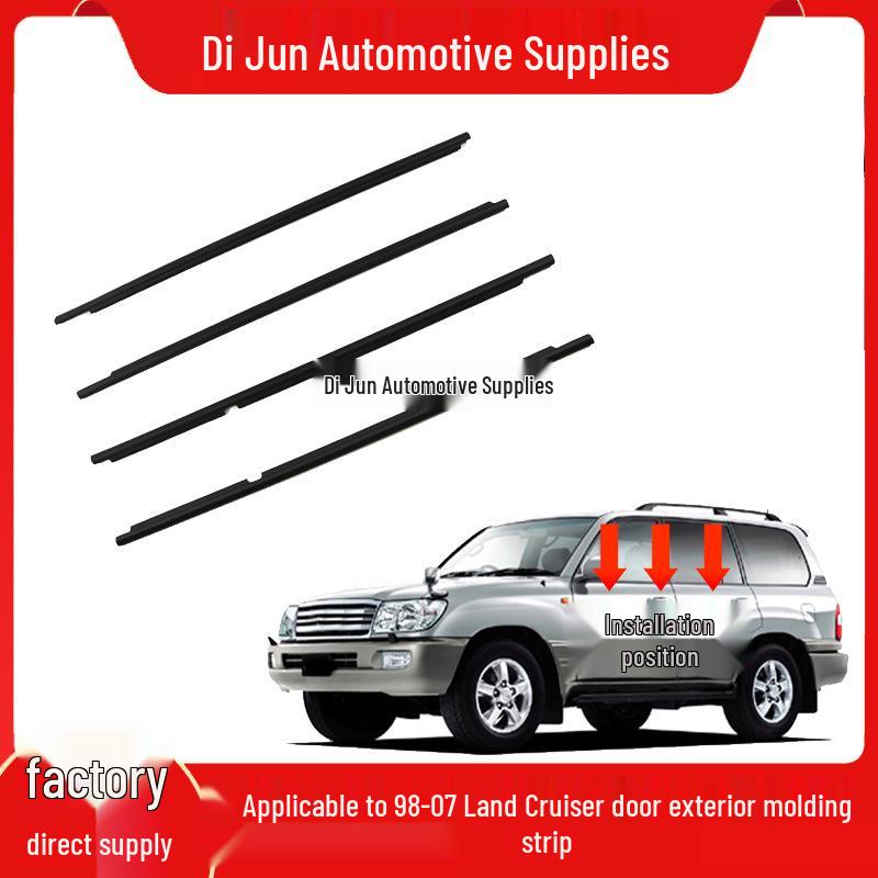 

Weatherproof Exterior Trim Strip for 1998-2007 Land Cruiser LC100 Window Glass Front Left Door (Chrome)