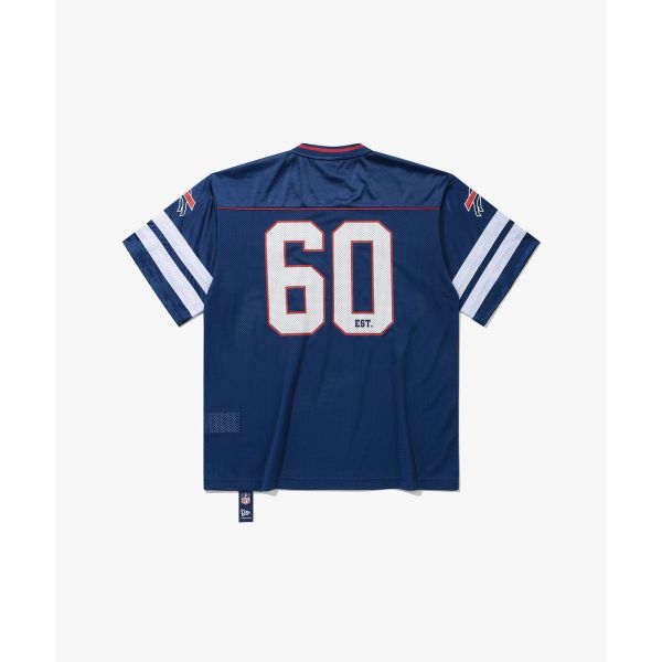 New Era NFL Buffalo Bills Fashion Pattern Printed V-Neck Loose Short Sleeve T-Shirt Unisex Tops 14954666