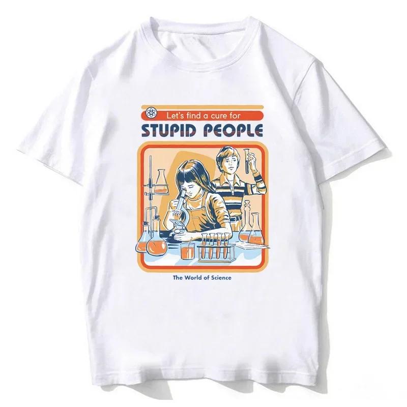 

Casual Women TShirts Harajuku Casual Short Sleeve Cure for Stupid People Clothing Breathable Aesthetic Clothes Streetwear Tops S