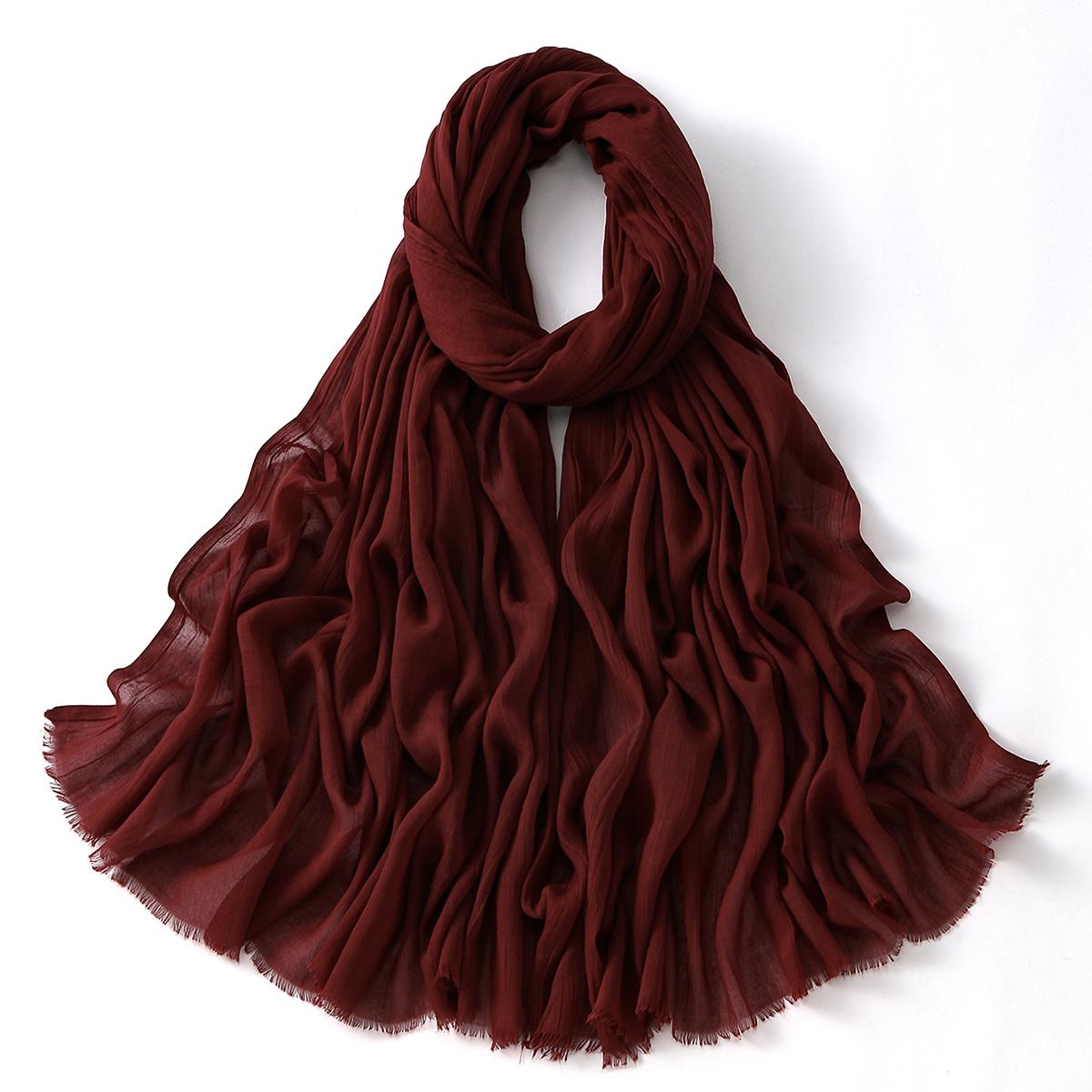 

Мусульманский хлопковый вискозный хиджаб однотонный простой шарф женский мягкий хлопковый вискозный тонкий вуалевый шаль с необработанным краем головной платок тюрбан