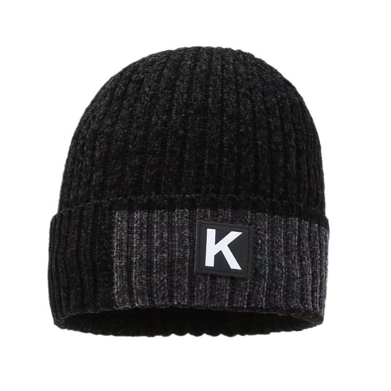 Men's Winter Outdoor Thermal Knit Hat with Fleece Lining Thickened Cycling Beanie Outdoor Chenille Wool Hat