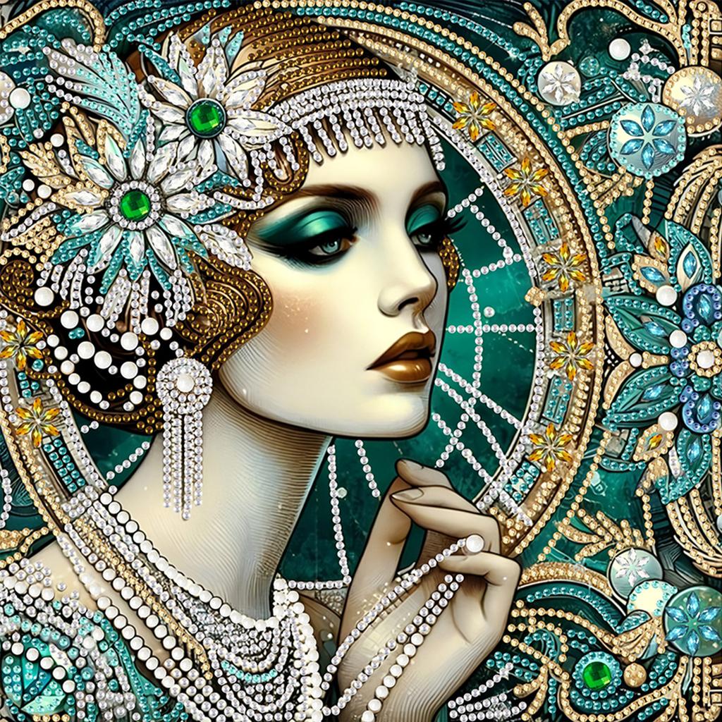 Beauty Special Shaped 5D DIY Partial Drill Diamonds Dots Gem Art Kits for Adults Home Wall Decor Diamond Dots Paintings 30x30cm