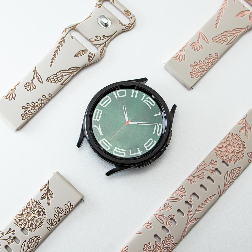 Silicone Strap For Samsung Galaxy Watch 4/5/6 20mm 44 45mm 5 Pro 40mm Two-Tone Dandelion Band for correa Galaxy Watch 7 classic