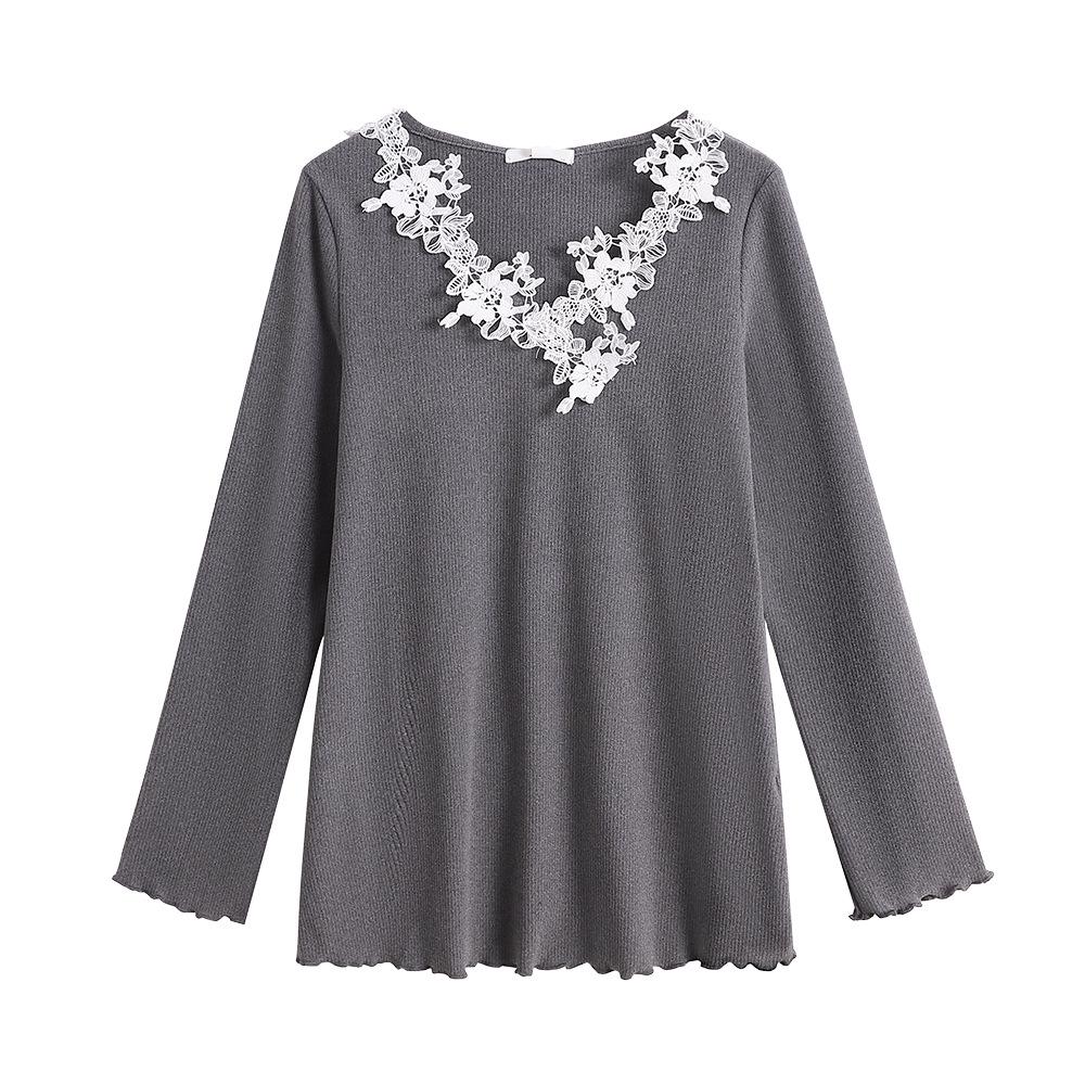 

Winter Collection: Elegant Lace Knitwear Top for Plus Size Petite Women (130-320 Jin) 6XL (Recommended for 260-320 jin)