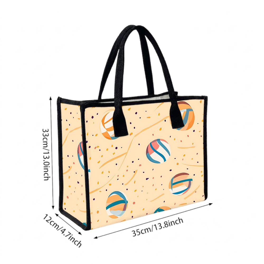 Cute Geometric Pattern Tote Bag Casual Large Capacity Daily Shoulder Handbag