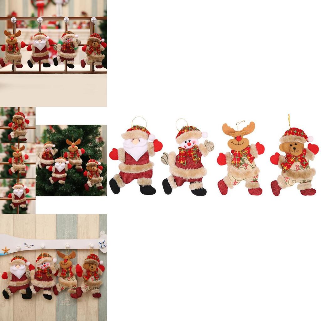 Merry Christmas Dancing Ornaments Featuring Festive Santa Snowman Reindeer Bear Decorations