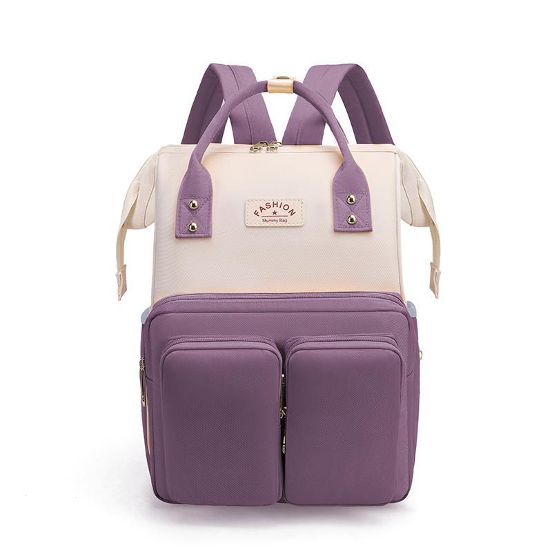 Stylish Mother Diaper Bag Backpack Waterproof Oxford Travel Bag with Multi-compartments