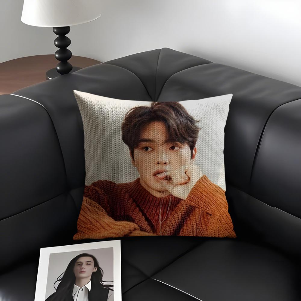 SSong KanGg Actor Cushion Cover Natural Linen Organic Fabric DoubleSided Printing Sofa Home Decor Gift Pillow Case 30x30cm