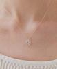 Ordor Natural Stone Clear Quartz Flower Necklace