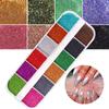 12 Colors/Set Nail Sticker Decor Sparkly Alphabet Small Laser Glitter Nail Sequin DIY Letter Nail Art Decorations Accessories
