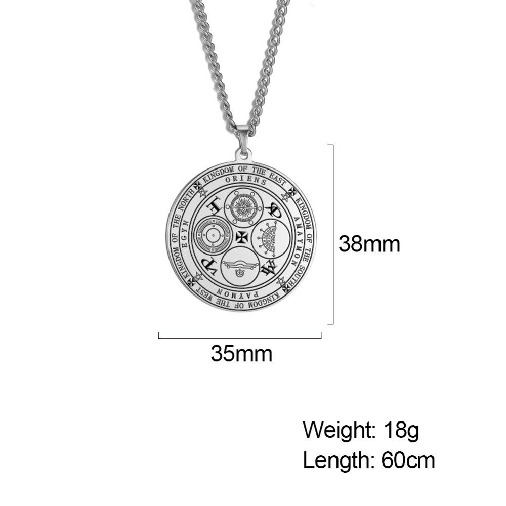 Four Powerful Archangels Amulet Necklace the Seals of The Four Emperors Kingdom of Spirits Rulership Pendant Gift