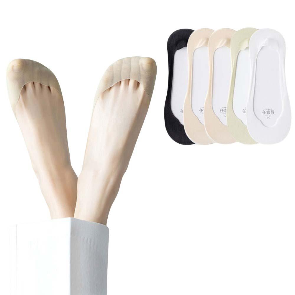 

Набор из 5 пар хлопковых носков-следочков для женщин, однотонные, нескользящие, с носками для пальцев, лето-весна StyleF