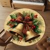 1PC Christmas Bells Holly Berries Office Round Area Rug, Under Office Chairs Bedroom Living Room Home Decor, Carpet for Office -1110156