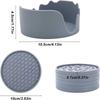 Silicone Drink Coasters with Holder, Set of 6, Outdoor Cup Mat for Hot or Cold Drinks, Thickened, Non-Slip,Non-Stick,