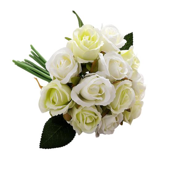 12Pcs/Bouquet Artificial Rose Wedding Flower Arrangement DIY Home Party Decor