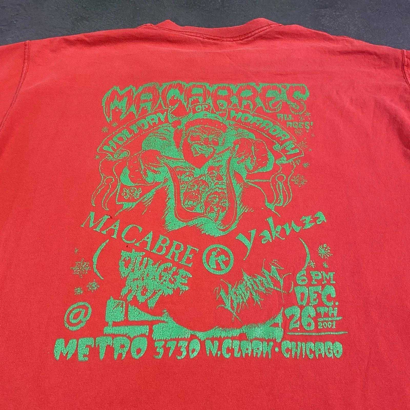 Vintage 90s 00s Macabre Jungle Rot Chicago Holiday Horror Show T Shirt Metal M